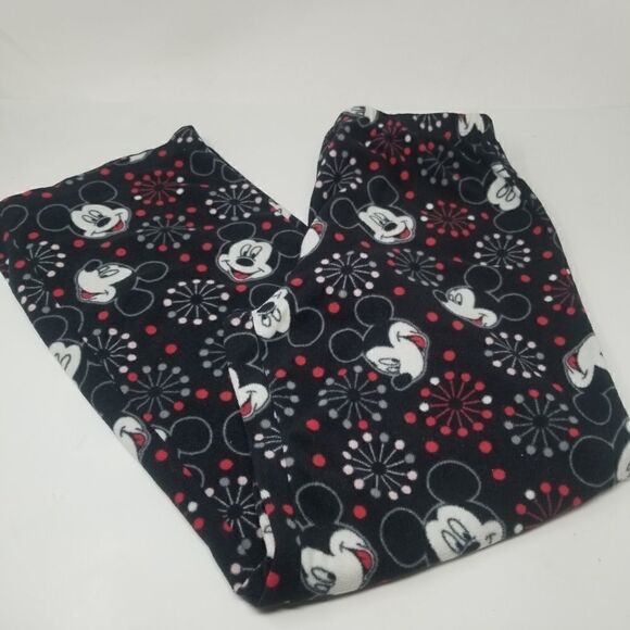 Cute black white red warm fleece Mickey Mouse jammie pants or day fleece pants. - Picture 5 of 13